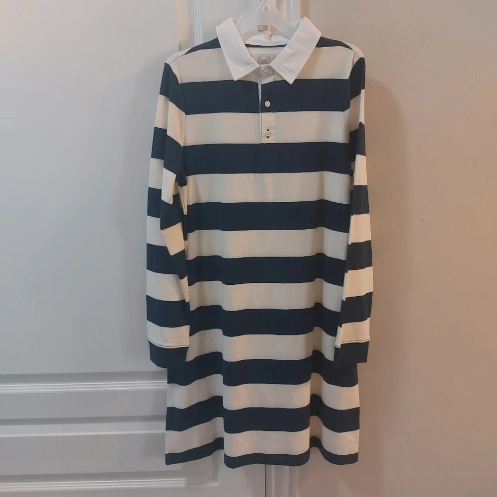 Wonder Nation Girls Navy Blue and White Striped Longsleeve Size XL 14/16 - Picture 13 of 13